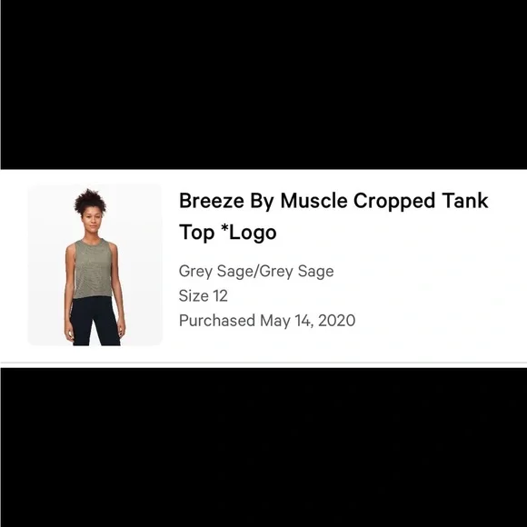Lululemon Grey Sage Breeze By Muscle Crop Tank Top - Picture 3 of 3